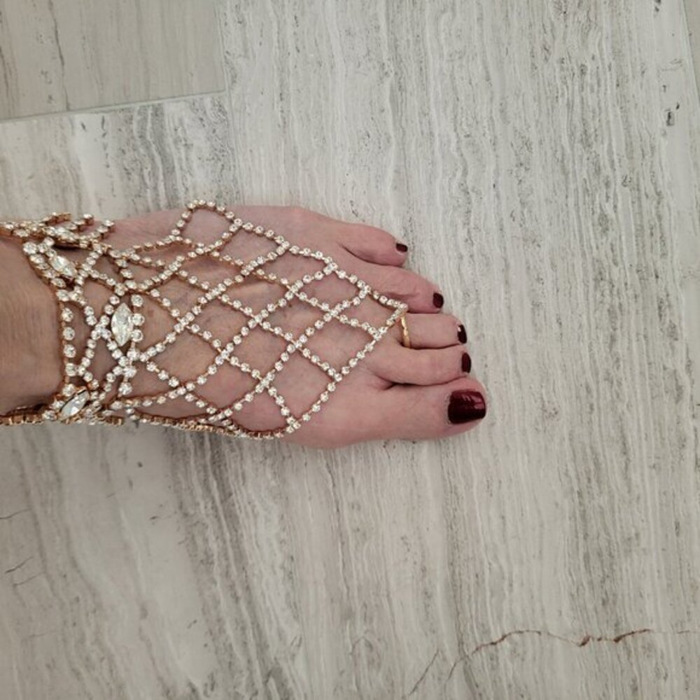 Beautiful Rhinestone barefoot sandals